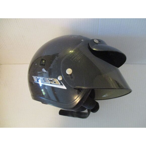 *HJC Motorcycle Helmet Black DOT - Large - Adjustable Chin Strap and Visor - Picture 6 of 11